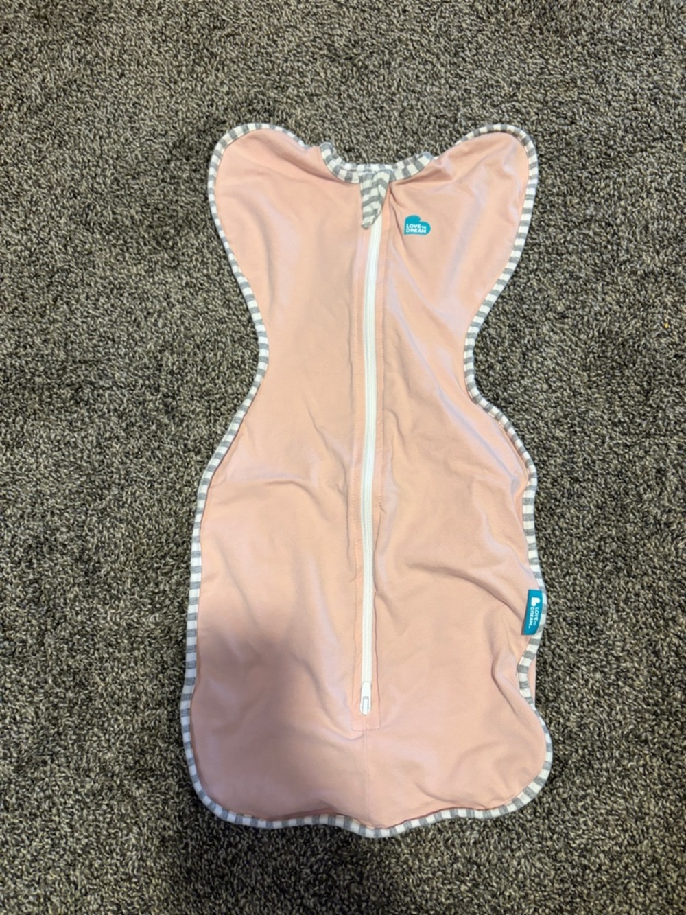 Love to Dream Pink Swaddle Sleep Sack with Stripe Trim